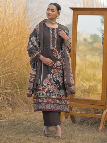 Image of INDO ERA Women's Green Pure Cotton Floral Printed Sequinned Kurta & Pant with Dupatta Set