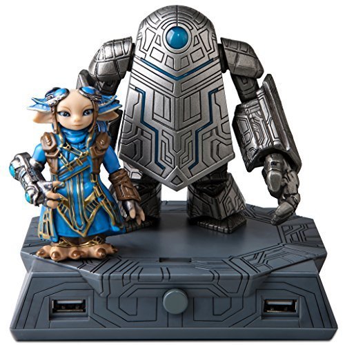 TOPOP Guild Wars 2 Zojja with Golem USB Flash Drive and USB Hub Figure Statue Set