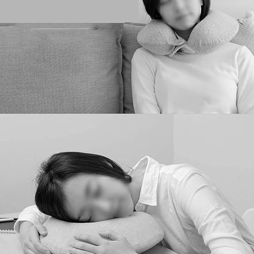 Miniatura 6 de Almohadas de viaje portátiles, almohada de espuma viscoelástica en forma de U, almohada de cuello de viaje multifunción con cierre plegable y doble