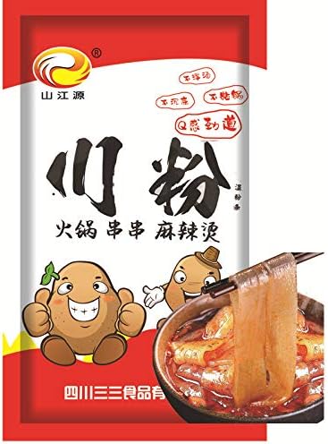 Sichuan Specialty Hotpot Potato Wide Noodles,1 Pack/8.46 Ounces Sweet Potato Noodles, Sweet Potato Starch Crystal Vermicelli 四川火锅 川粉 宽粉 红薯粉条火锅粉 食材