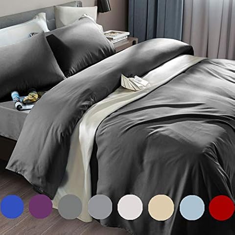 SONORO KATE Bed Sheet Set Super Soft Microfiber 1800 Thread Count Luxury Egyptian Sheets Fit 18-24 Inch Deep Pocket Mattress Wrinkle-6 Piece (Dark Grey, Queen) Cover