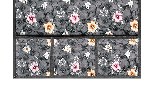 Image of The Furnishing Tree Fridge Top Cover Compatible for Samsung RT28C3032GS /HL, 236 LTR WxL 65x111 in CM Floral Pattern Multi Grey
