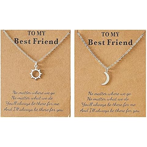Sun Moon Star Friendship Necklace for 2/3 Best Friend Bff Sisters Necklace with Gift Message Card, Other, other Cover