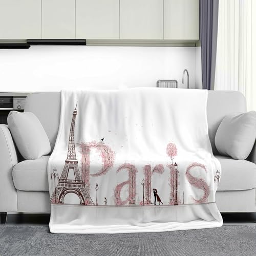 Couverture Tour Eiffel impression numérique HD plaid flanelle lit - 3