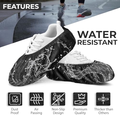Image of Premium Disposable Boot & Shoe Covers Booties | 50 Pack | Durable, Non-Slip, Non-Toxic, Water Resistant, Recyclable Protectors for Indoor & Outdoor | Large Size Fits Most Shoes