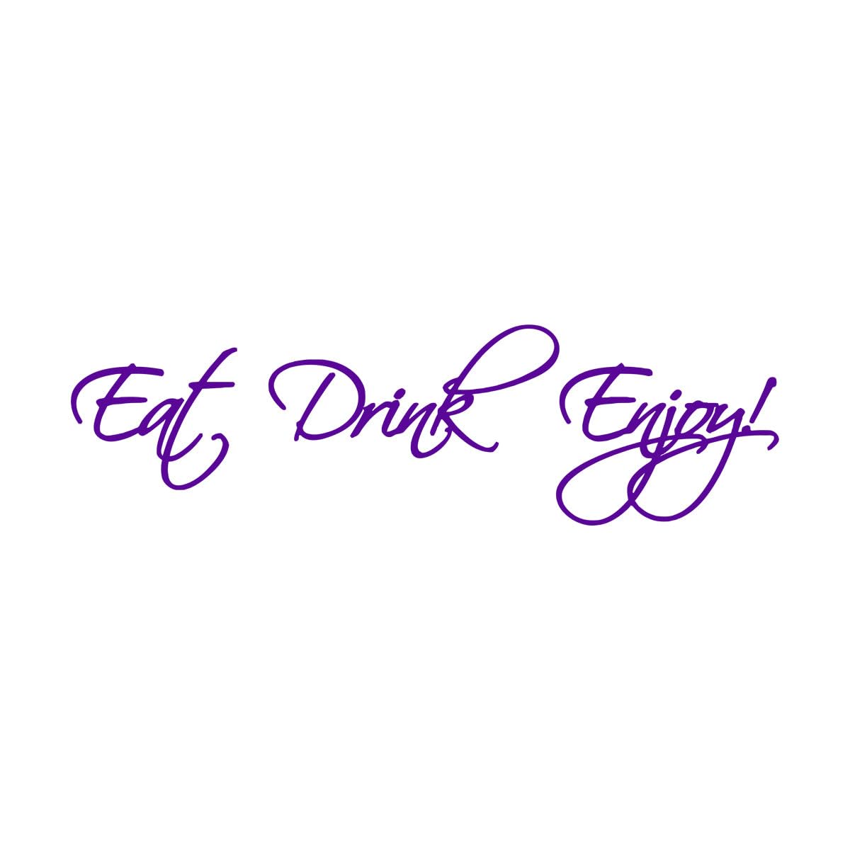Eat Drink Enjoy Wall Decal Kitchen Sticker Dining Room Diner Quote Words Wall Sticker Home Dining Room Decor Vinyl Decal Small - 17x57cm — image 1