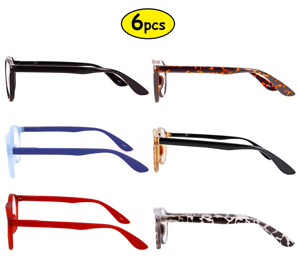 KOOSUFA Lesebrille Herren Damen Retro Runde Nerdbrille Lesehilfen Sehhilfe Federscharniere Vollrandbrille Anti Müdigkeit Brille mit Stärke 0.0 1.0 1.5 2.0 2.5 3.0 3.5