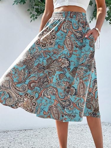 EARKOHA 2025 Skirts for Women Solid Color Casual A-Line Skirt Multicolor1 M4