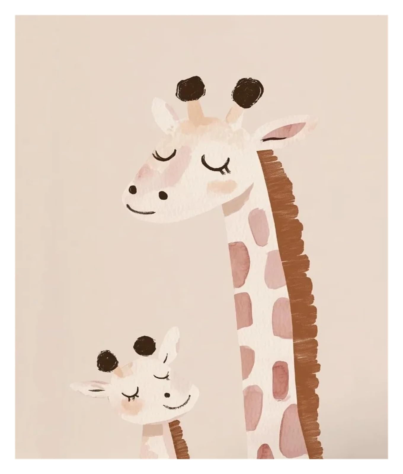 Xenite D Wall Art Canvas Prints Nordic Pink Cute Cartoon Animal Fox Unicorn Illustration Posters Prints Canvas Painting Living Room Home Ecor(,40X50cm)