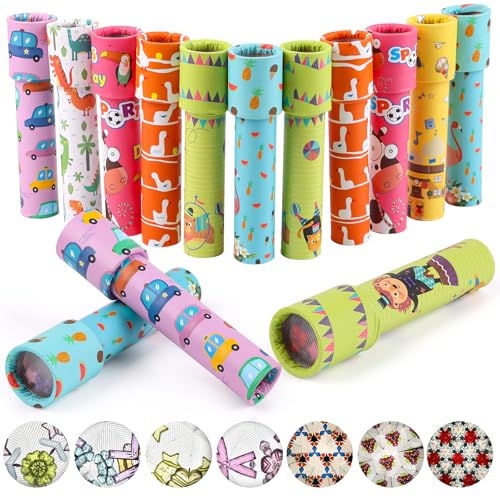 LOMIMOS 12 Stück Klassisches KaleidoskopeVintage Lernspielzeug Mitgebsel Kaleidoskop Bastelset für Kindergeburtstag Neujahr Weihnachten Taschenfüller Schule Klassenzimmer Preise(Zufällige Farbe)
