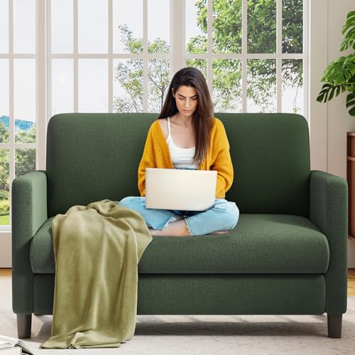 Image of Welzona Loveseat, 51 inch Small Couch, Teddy Love Seat, Small Loveseat Sofa