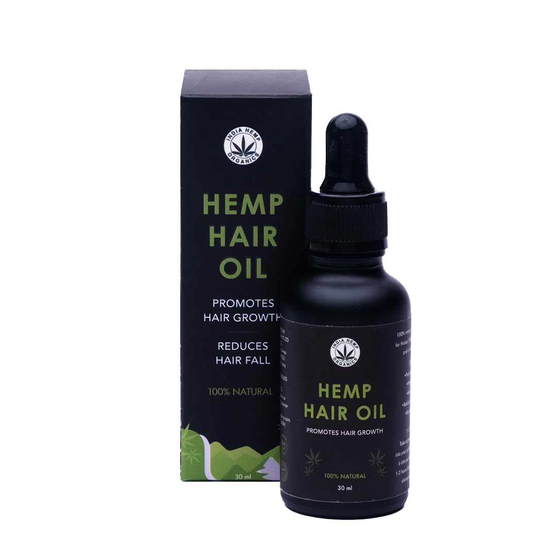 India Hemp Organics Hemp Hair Oil | 30ml | Natural Oil for Hair Growth and Hair Fall Control | With Pure Rosemary & Curry Leaf | For All Hair Types-picture-43