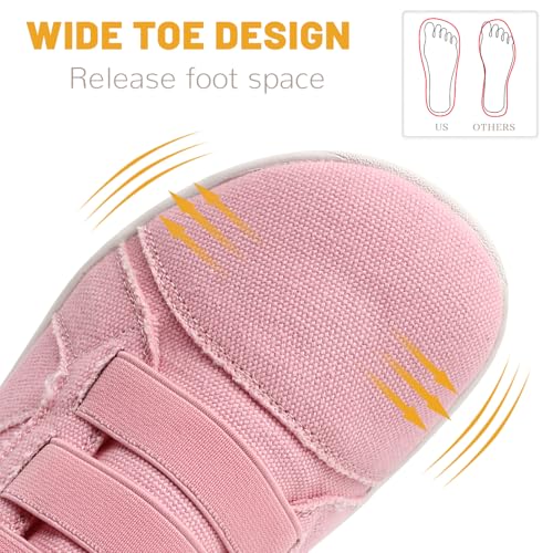 Womens Fashion Canvas Sneakers Wide Toe Skateboard Shoes Low Top Casual Walking Shoes Minimalist Sneakers2