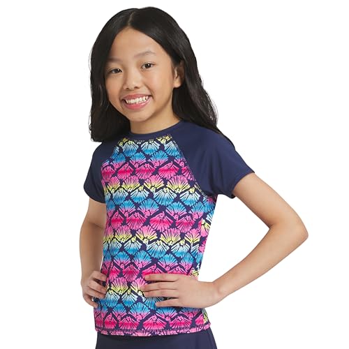 Image of Lands' End Girls' Swim UPF 50+ Short Sleeve Sun Tee Rash Guard Shirt