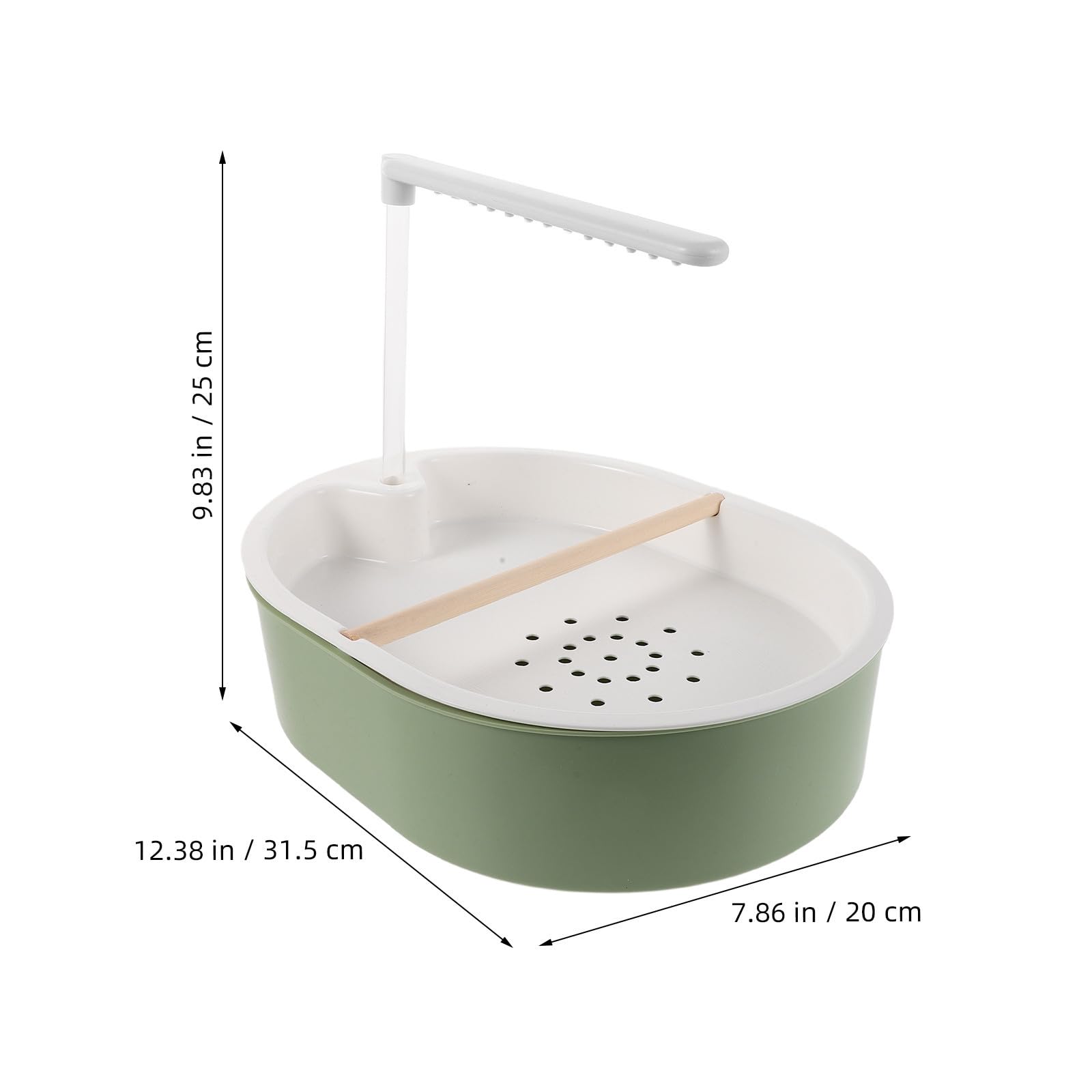 Ciieeo Automatisches Vogelbad für Drinnen mit 5w USB Pumpe und Doppelreihigem Duschsystem aus Kunststoff und Holz für Wellensittiche und Nymphensittiche im Käfig