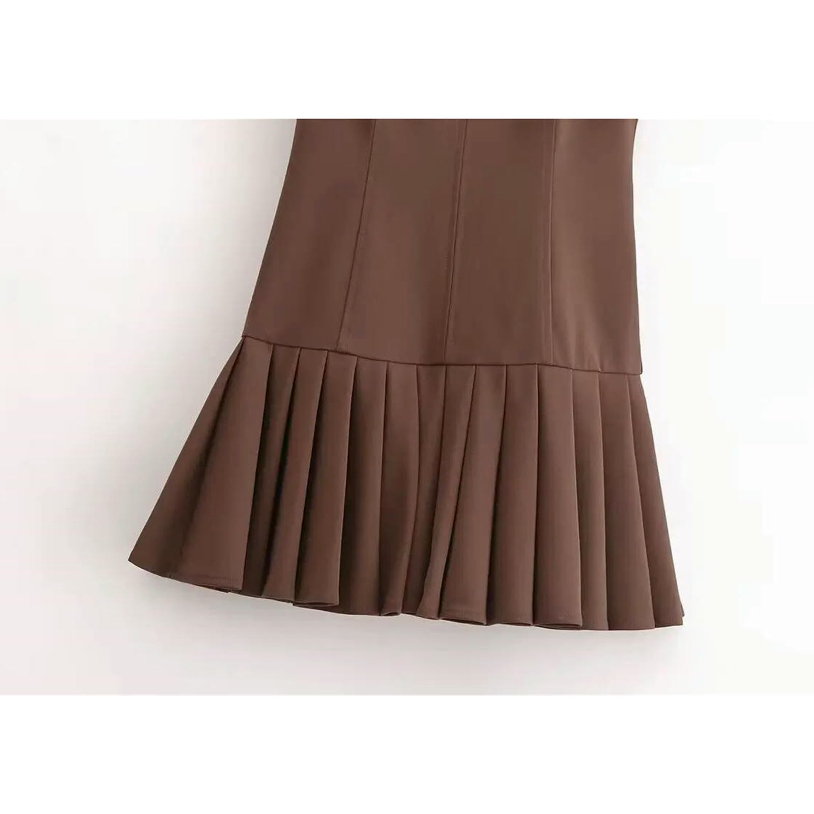 Vestito Donna Autunno Nuovo Abito A Pieghe per Donne Chic Abito Senza Maniche per Maniche Casual Mini Femminile Elegante Abito da Festa Corta-1-l