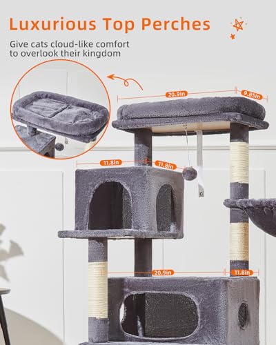 Image of Taoqimiao Cat Tree, 49In Cat Tower for Indoor Cats Large Adult
