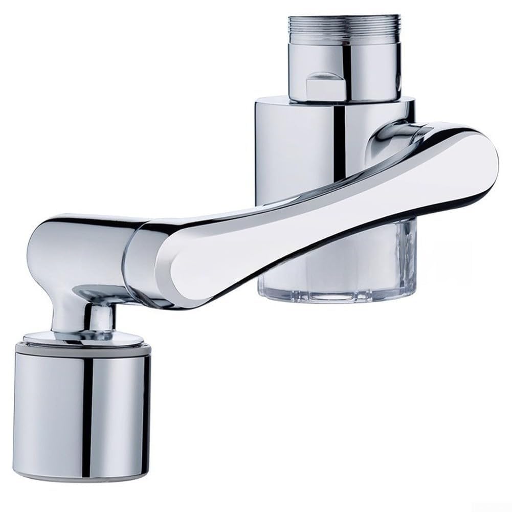 Faucet Extender with 1080° Rotating Robotic Arm - 2 Mode Sink Aerator Spray Head, Brass Tap Adapter for Kitchen Bathroom, Water Saving for Splash Proof Filter(A)