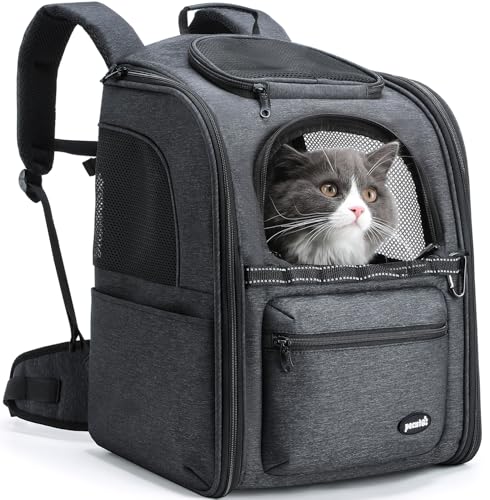 Pecute Katzenrucksack Hunderucksack Haustier Rucksack, Belastung Verringern Hundetasche, Katzentasche, Entlastungssystem Katzen Rucksack, Faltbar und...
