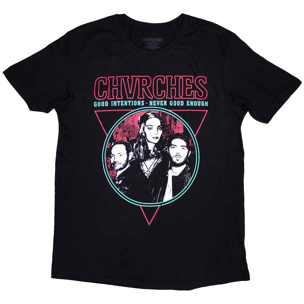 Rock Off officially licensed products Chvrches Good Intentions Band Logo T Shirt L Black