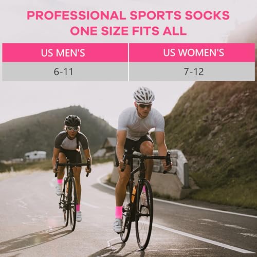 NIcool Cycling Socks For Men Women,Bright Crew Socks Running Socks Tennis Golf Athletic Socks For Youth4