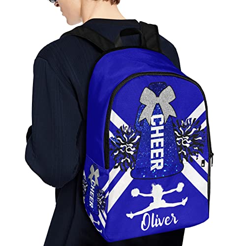 Blue White Print Cheer Cheerleaders Backpack Bookbags Casual Travel Daypack Laptop Bag for Camping Shopping3