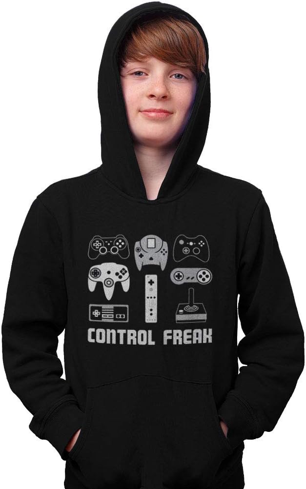 Tstars Control Freak Gamer Hoodie for Kids | Video Game Gift for Boys, Teens, and Console Fans | Gaming Pullover