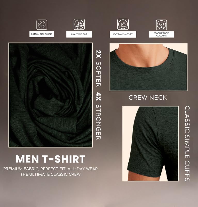 Image of Sleepynuts Men's Regular Fit Round Neck Half Sleeves Solid Casual Wear T-Shirt