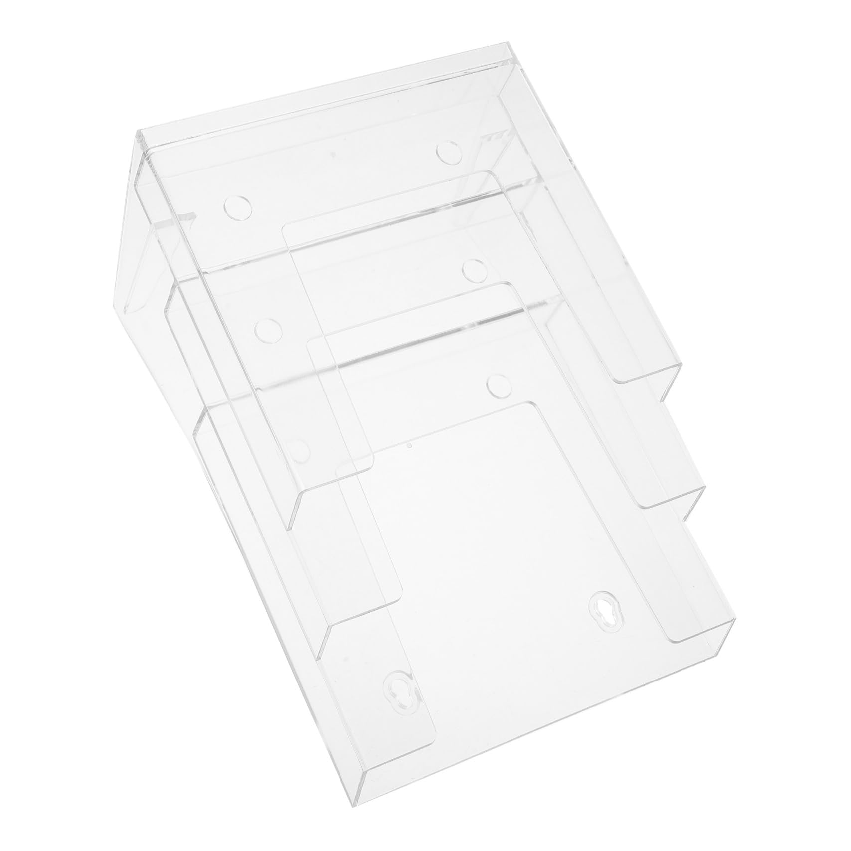AYUWQZX Portrait Literature Stands for Display, 2pcs Wall-mounted Acrylic Display Rack Clear Holds Brochures Magazines Cards Office Home