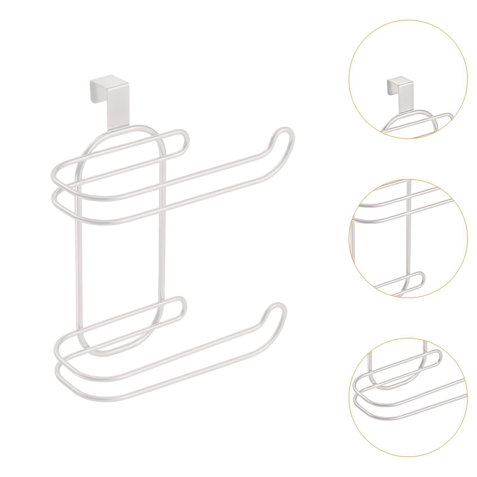 Qianly Towel Storage Rack Bathroom Organizer Over The Tank Versatile Space Saving Toilet Paper Holder Double Layer for Hotel Office, White