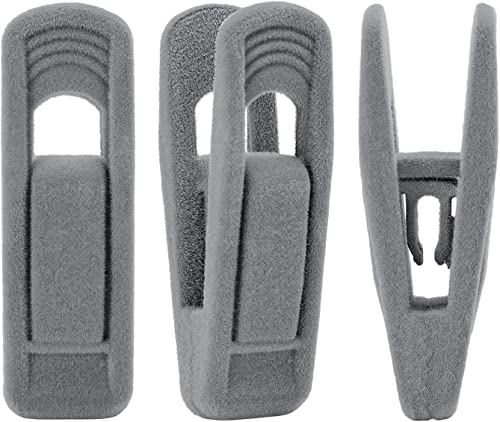 Image of Trgowaul Velvet Hangers Clips, Pants Hangers Velvet Clips, Strong Finger Clips Perfect for Thin Velvet Hangers