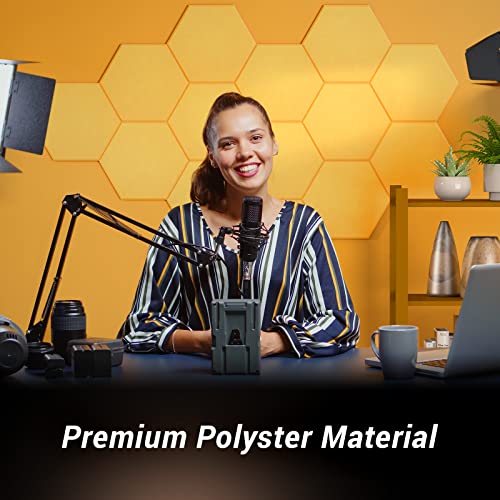 Image of 12 Pack Hexagon Acoustic Panels, TONOR 12 inchx 10 inchx 04 inch High Density Sound Proof Panels for Walls, Sound Dampening Insulation Treatment Foam Panel, Sound Absorbing Padding for Studio, Office, Home Yellow