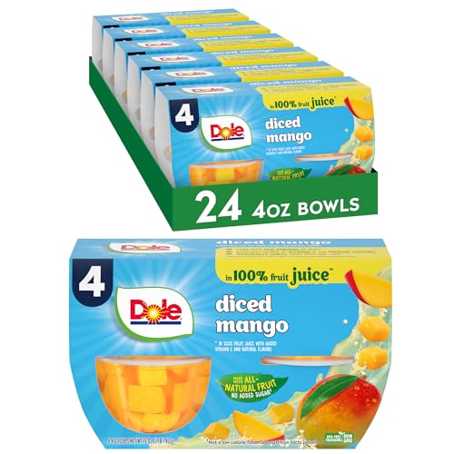 Dole Diced Mango in 100% Fruit Juice - Dole Fruit Bowls - 4 oz Bo...