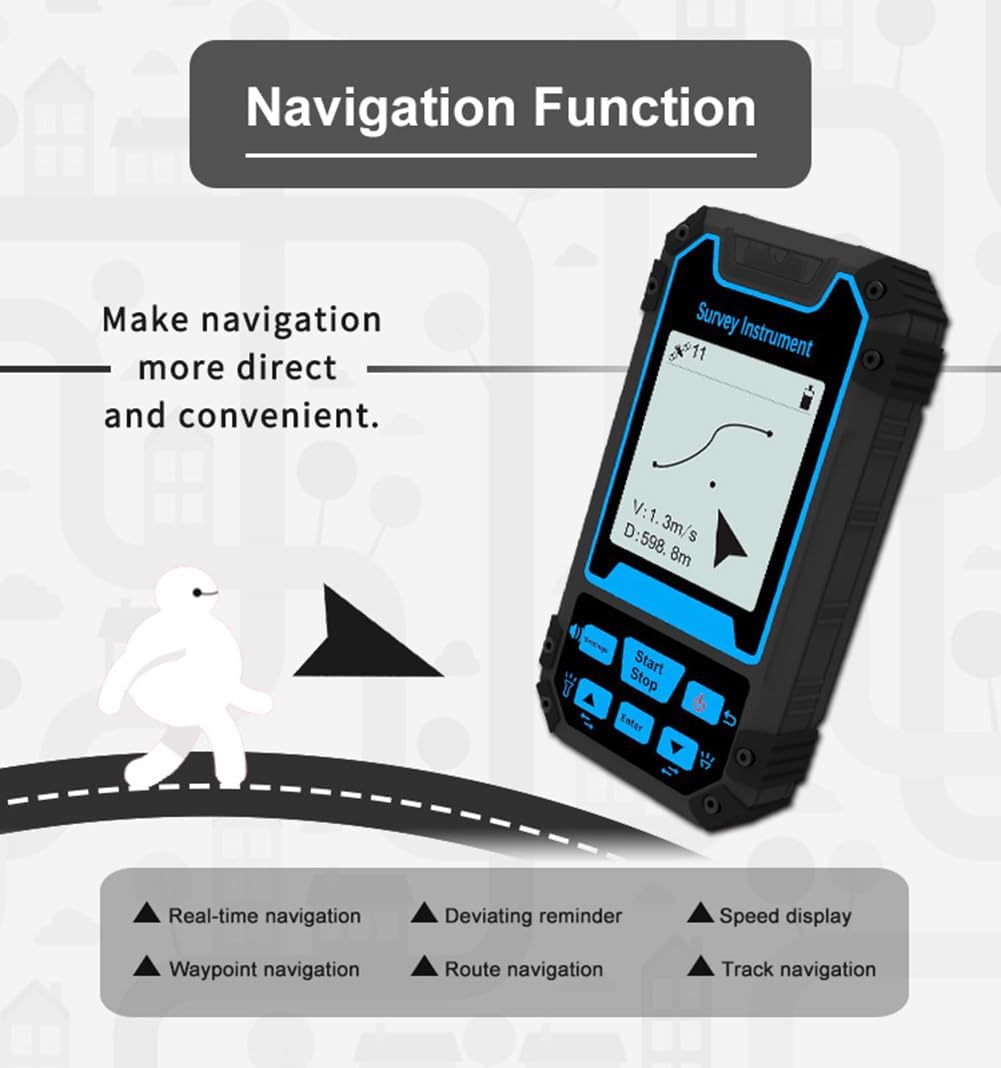 Attrezzatura per rilevamento GPS portatile, navigazione in tempo reale ad alta precisione ricaricabile, misurazione delle coordinate/modifica del percorso/misurazione dell'altitudine, per rilevamento