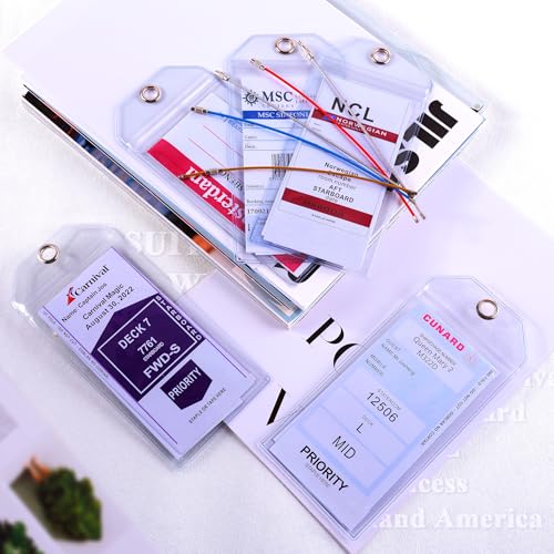 Cruise Ship Essentials for Carnival, Princess, NCL, MSC by JOLLYANTS, Cruise Luggage Tag Holders, Cruise Must Haves Waterproof & Reusable4
