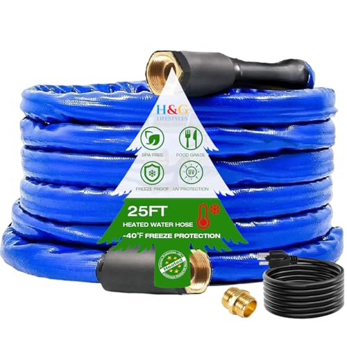 H&G lifestyles Heated Sewer Water Hose for RV 1/2' Inner Diameter 25...