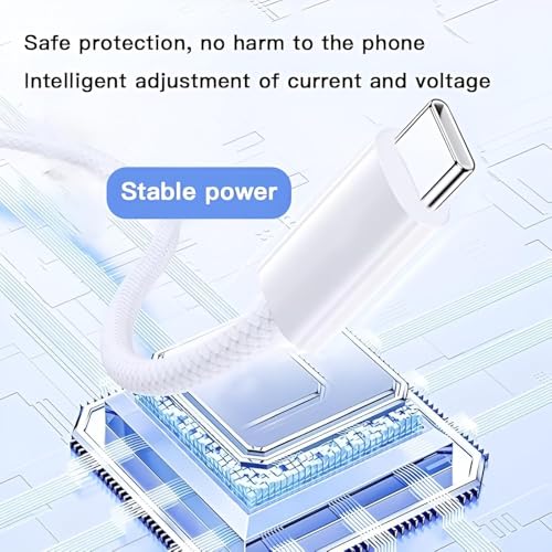 Image of Mindmaker 240W USB-C Fast Charging Cable 2M, Braided Type C MacBook Charger Cable Compatible with MacBook Pro /Air M1 M2 M3, iPad Pro, iPhone 15 - White Nylon, MFi Certified