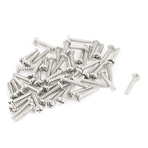 50 tornillos autorroscantes M1.5 acero inoxidable 8 mm Phillips