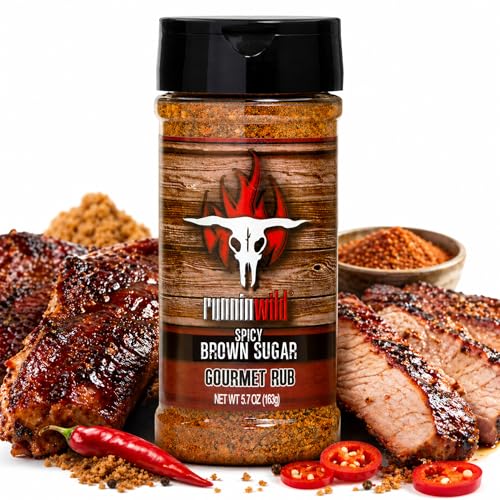 Image of Runnin' Wild Spicy Brown Sugar Seasoning - Sweet Heat BBQ Rub for Ribs, Pork, Chicken, Fish & Veggies | Brown Sugar Blend with Bold Spices & Natural Smoke Flavor | All-Purpose Grill & Cooking Seasoning, 5.7 ounces