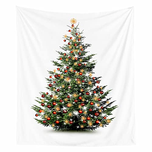 Sapin de Noël décoré drap de mur Isdreem tapisserie 3D murale colorée lavable 150x200cm