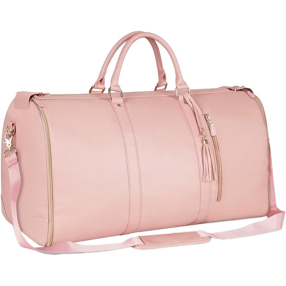 Portatrajes Convertible para Mujer, Portatrajes De Cuero para Viaje 2 En 1, Maleta Colgante, Bolso para Traje para Mujer, Bolsos De Viaje