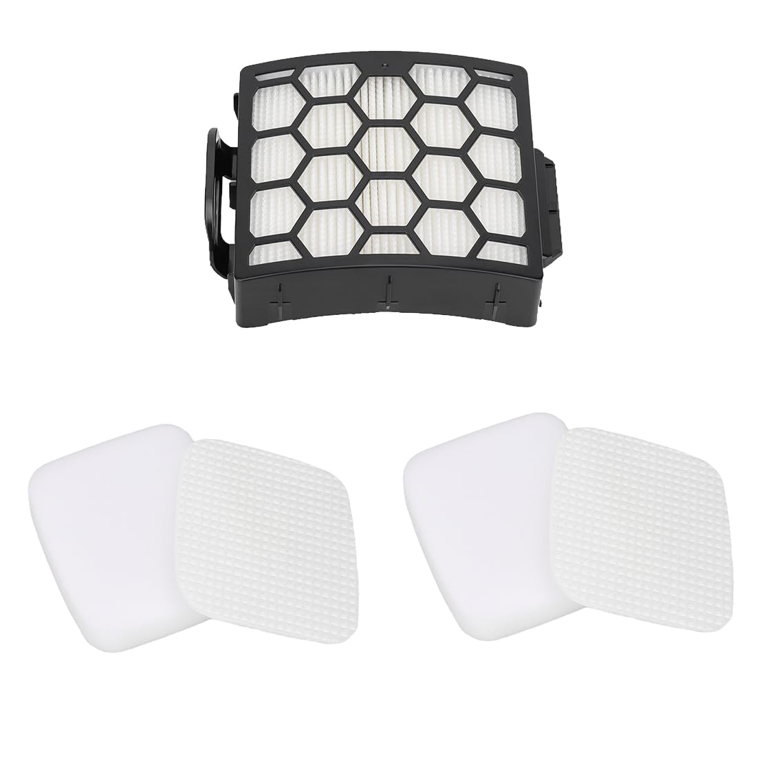 Vacuum Filters Replacement for Shark LA300 LA301 LA322 LA351 LA500 LA502 LA555 LA360 LA362 LA401 LA455 LA702 Rotator Lift-Away ADV DuoClean PowerFins Upright Vacuum 1 HEPA 2 Foam 2 Faux Felt Filters