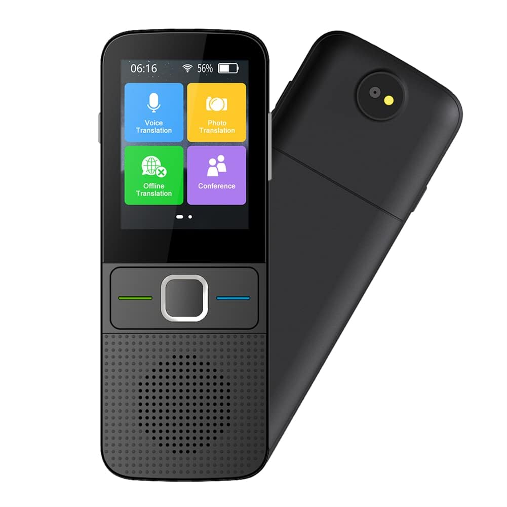 Garvee Traductor De Voz Inteligente 137 Idiomas – Traducción Instantánea Bidireccional, Voz y Foto – WiFi y Modo Sin Conexión – Dispositivo Portátil para Viajes, Aprendizaje, Oficina – Negro