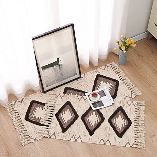 Tapete boho de algodón para baño 2x3ft miniatura 7