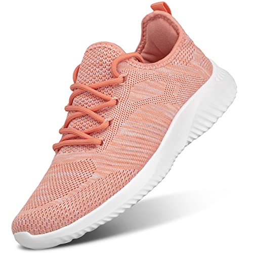 Image of Flysocks Slip On Sneakers for Women-Fashion Sneakers Walking Shoes Non Slip Lightweight Breathable Mesh Running Shoes Comfortable, B- Grapefruit Red, 7