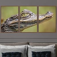 3 Piece Framed Canvas Wall Art Alligators Canvas Prints Home Artwork Decoration for Living Room,Bedroom - 16
