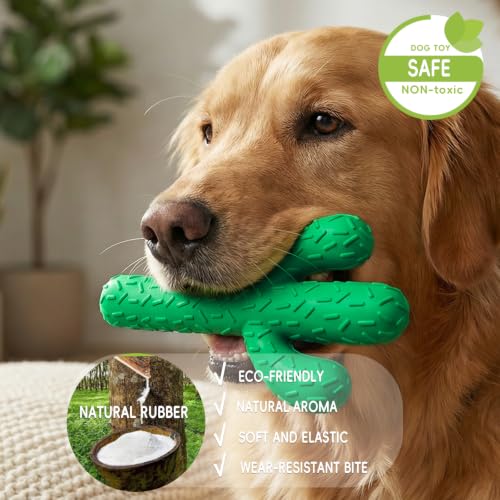 Image of MewaJump Dog Chew Toys, Durable Rubber Dog Toys for Aggressive Chewers Dark Green