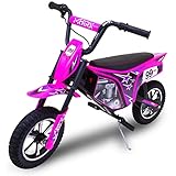 M8TRIX 24V Electric Dirt Bike, Ride on Toy Motorcycle for Kids and Teens Ages 13 and Older (Pink)