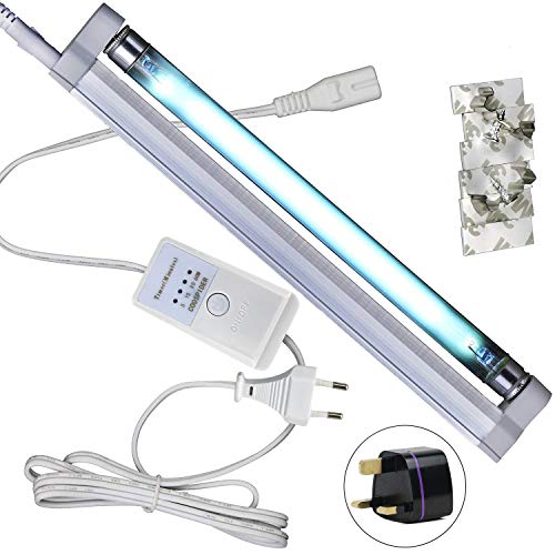 Lámpara germicida UV con luz de temporizador de ozono 8W 220v, generador para eliminar olores, armario cocina baño loft sótano Pet House Farm, eliminando malos olores
