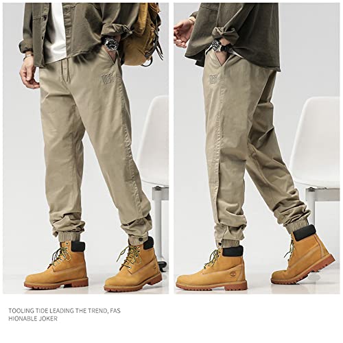 Mens Cargo Pants Relaxed Fit with Pockets Vintage Boys Jogger Pants Trousers3